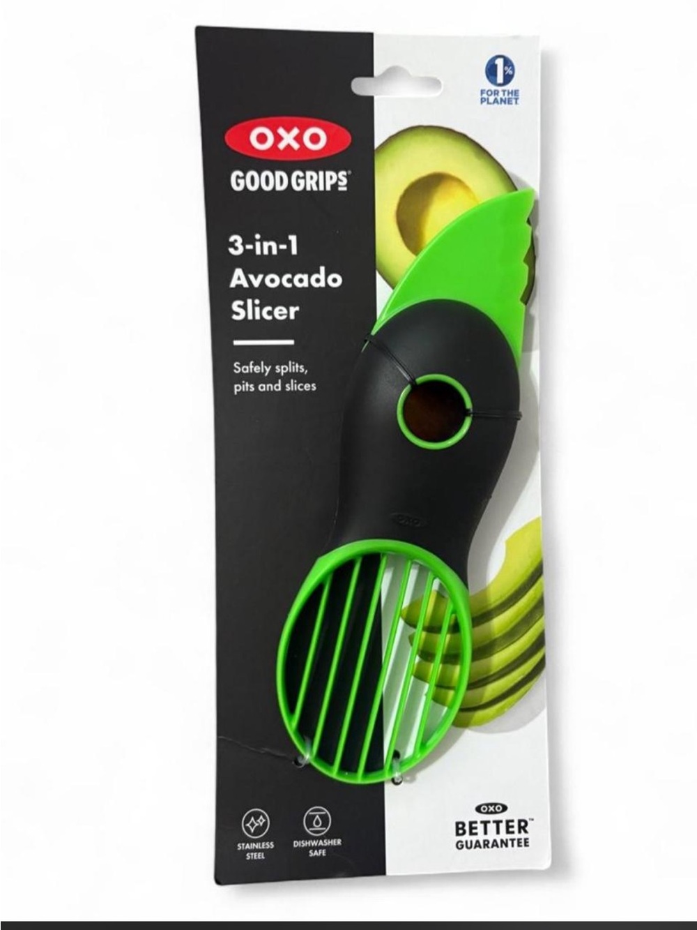 Never used OXO Good Grips 3-in-1 Avocado Slicer - Black & Green